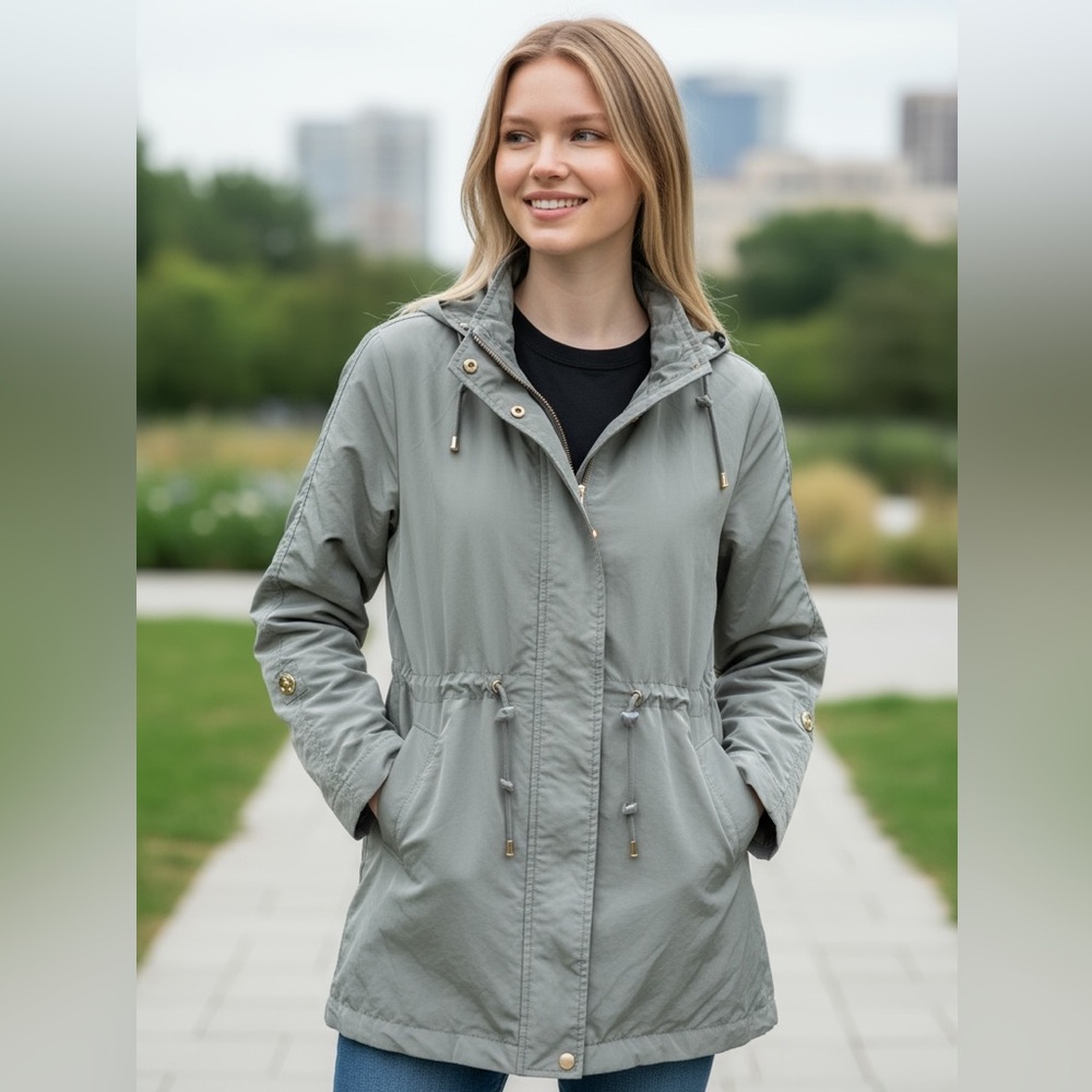 #248 Alfani Women's Light Gray Utility Jacket